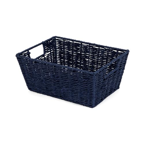 Compactor Etna Basket | Mariniere Collection | Medium | 31X24X14 cm | Blue | Woven Paper On Metal Frame | Sku: RAN6541
