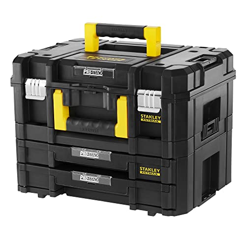 (-55%) STANLEY FatMax Pro-Stack Werkzeugkoffer Werkzeugbox leer Werkzeugkasten - Werkzeugkiste (21,5L Fassungsvermögen, mit 2 Schubladen und Organizern für Kleinteile, mit Metallschließen) FMST1-71981