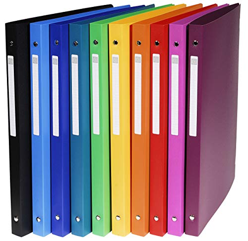 (-21%) Exacompta 51299E 20er Pack Premium Kunststoff-Ringbuch OPAK aus Kunststoff 4-O Ringe Füllhöhe 15 mm DIN A4 Plastikordner ideal für Büro und Schule farbig sortiert