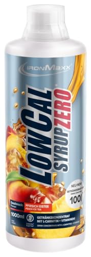 (-18%) IronMaxx LowCal Syrup Zero - Pfirsich-Eistee 1000ml | zuckerfreies Getränkesirup 1:100 ergibt 100l Getränkemischung | Getränkekonzentrat mit 22mg L-Carnitin und 19mg Magnesium pro Portion