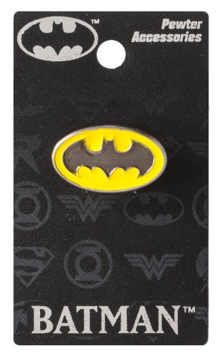 DC Batman Logo Colored Pewter Lapel Pin,Silver,1"