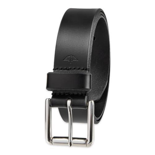Dockers Men's Casual Leather Belt - 100% Soft Top Grain Genuine Leather Strap with Classic Prong Buckle, Black, 38