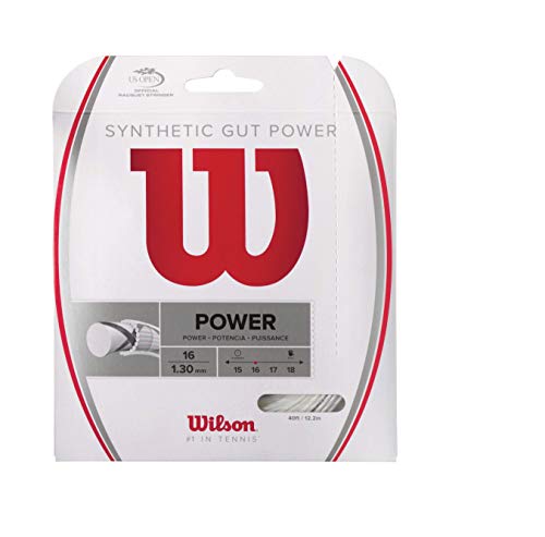 Wilson Synthetic Gut Power 16 Tennis String - Set, White