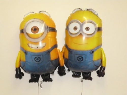 Toyland® Pack Of 2 - 75cm (30") Minion Foil Balloons - 1 x Dave & 1 x Stuart Shaped Character Foil Balloons - Children's Party Balloons