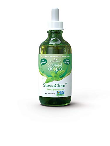 SweetLeaf Sweet Drops- Flavored Stevia Liquid Sweetener, Organic Extract, Zero Calorie, Gluten Free, Keto Friendly, Non GMO, Natural Flavor, Sugar Alternative- Stevia Clear, 4 Fl Oz (Pack of 1)