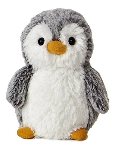 Aurora® Playful Pompom Penguin™ Mini Stuffed Animal - Vibrant Companions - Endless Fun - Gray 6 Inches