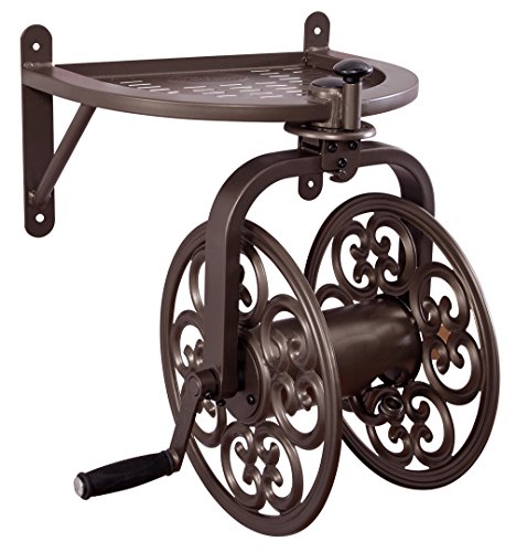 Liberty Garden 710 Navigator Rotating Garden Hose Reel, Holds 125-Feet of 5/8-Inch Hose - BronzeSUNPOW Retractable Gard