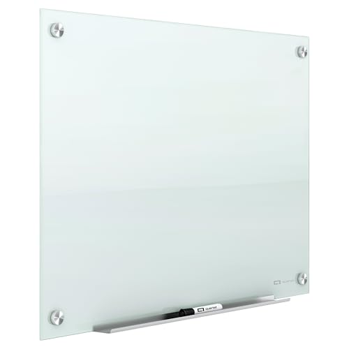 Quartet Magnetic Glass Dry Erase White Board, 48&#x27;&#x27;W x 36&#x27;&#x27;H Whiteboard, Infinity Frameless Mounting,