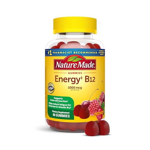 Nature Made Energy B12 1000 mcg, Dietary Supplement for Energy Metabolism Support, 80 Gummies, 40 Day Supply Packaging may vary