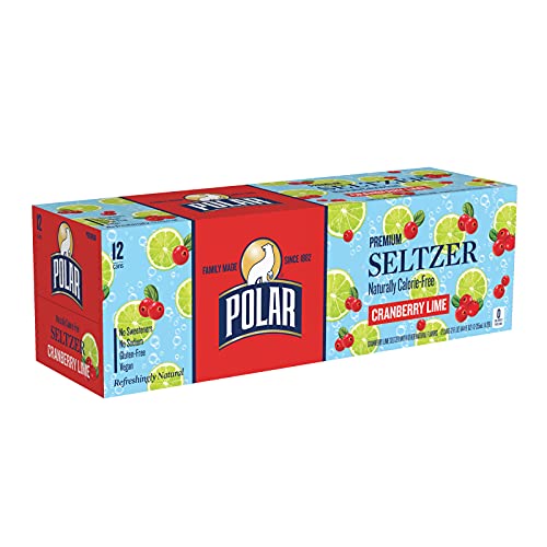 Seltzer Water Cranberry Lime 12 Fl Oz Cans 12 Pack