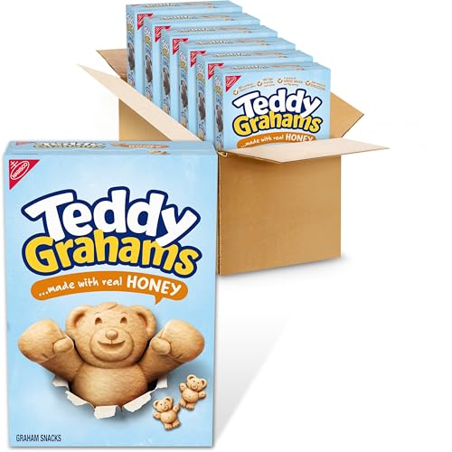 TEDDY GRAHAMS Honey Graham Snacks, Bulk Kids Snacks, 6 - 10 oz Boxes