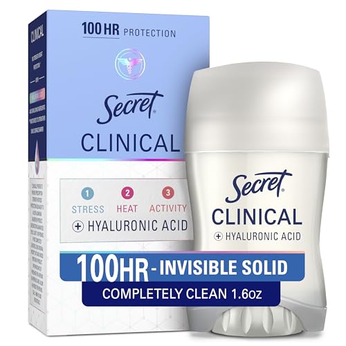 Secret Clinical Strength Invisible Solid Antiperspirant and Deodorant for Women, Completely Clean, 1.6 oz