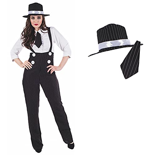 fun shack 20s Gangster Costume for Women, 1920s Mobster Outfit, Halloween Costume for Women, L