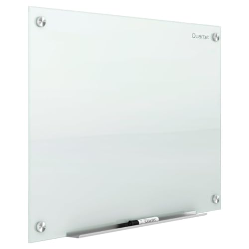 Quartet Whiteboard, Glass Dry Erase Board, Magnetic, 6&#x27; x 4&#x27;, Infinity Frameless Mounting, White Surface, Acce