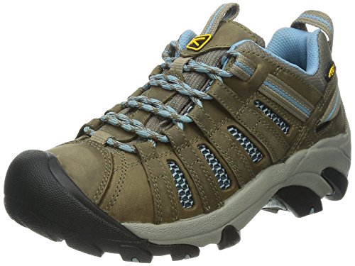 KEEN Women's Voyageur Hiking Shoe, Brindle/Alaskan Blue, 6 M US