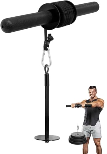 Yes4All Wrist and Forearm Blaster, Wrist & Forearm Roller with Soft Foam Grip Handles for Training, Workout - Fit 1-inch Standard & 2-inch Olympic Weight Plates (Black)