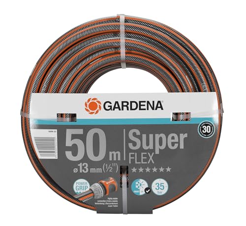 (-45%) Gardena Premium Superflex Schlauch 13 mm (1/2 Zoll), 50 m: Gartenschlauch mit Power-Grip-Profil, 35 bar Berstdruck, hochflexibel, formstabil, UV-beständ, Polyvinyl Chloride (PVC), watering in garden