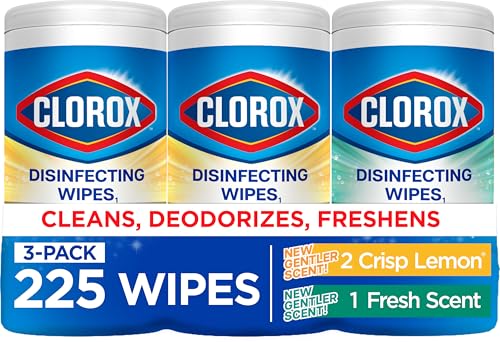 Clorox Disinfecting Wipes Fresh and Lemon 75-Count 3-Pack
