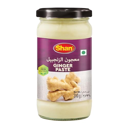 Shan Ginger Paste 10.93 oz (310g) - Traditional Taste Enhancing Cooking Paste from Fresh Ground Ginger - Suitable for Vegetarians - Airtight Glass Jar