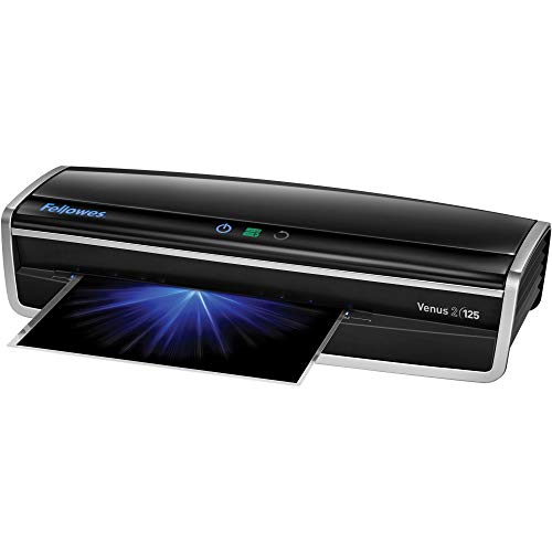 Fellowes Laminator Venus 2 125, Rapid 30-60 Second Warm-up Laminating Machine, with Laminating Pouches Kit (5734801), Bl