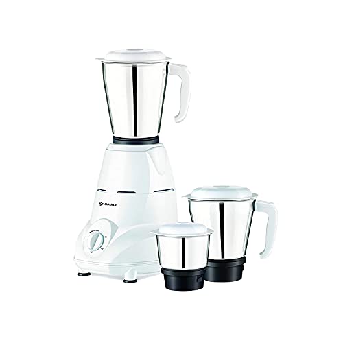 Bajaj Rex Mixer Grinder 500W | Mixie For Kitchen With Nutri-Pro Features | 3 SS Jars For Heavy Duty Grinding | Adjustable Speed Control | Multifunctio