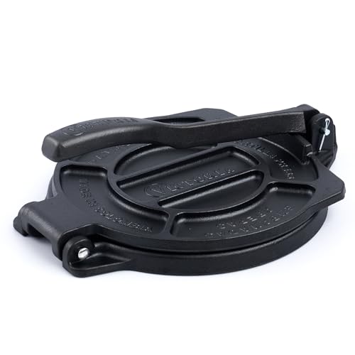 Victoria 8 Inches Cast Iron Tortilla Press, Roti Maker and Tortilladora, Pataconera Seasoned with Flaxseed Oil, Made in Colombia