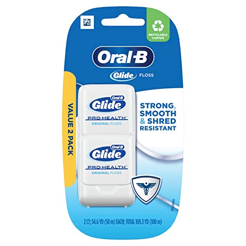 Oral-B Glide Pro-Health Original Dental Floss, Smooth, Strong, Shred Resistant, Value 2 Pack (50m)