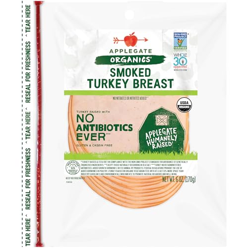 Applegate, Organic Smoked Turkey SL, 6 oz