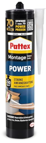 (-33%) Pattex Montagekleber Power, Baukleber mit starker Anfangshaftung, 1x370g