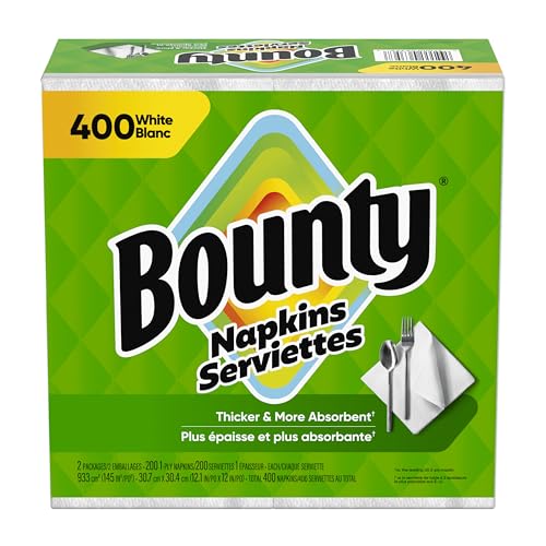 Bounty Paper Napkins, White, 400 Count