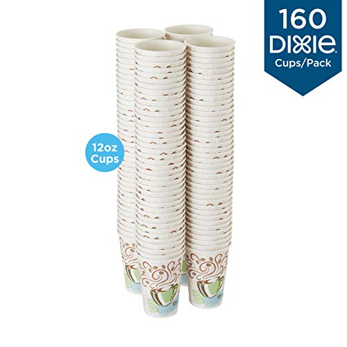 Dixie PerfecTouch 12 oz. Insulated Paper Hot Coffee Cup by GP PRO (Georgia-Pacific), Coffee Haze, 5342CDSBP, 160 Cups Per Case, Coffee Haze Design