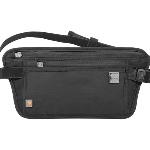 Lewis N Clark Travel Money Belt RFID Blocking Anti-Theft Waist Pouch