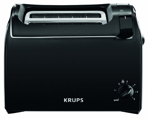 (-42%) Krups Pro Aroma Toaster, 6 Toasterstufen, integrierter Brötchenwärmer, herausnehmbare Krümelschublade, praktische Hebefunktion für eine sichere und einfache Toast-Entnahme, Toaster 2 Scheiben, KH1518