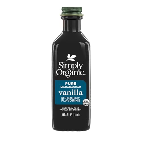 Simply Organic Non-Alcoholic Vanilla Flavoring, 4-Ounce Glass Jar, Certified Organic, Alcohol Free Vanilla