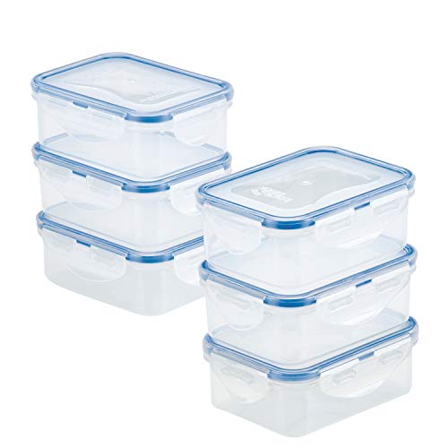 LOCK & LOCK - HPL806S6 Easy Essentials Food Storage Container/Bin Set - 11.8 Oz (Pack of 6), Clear