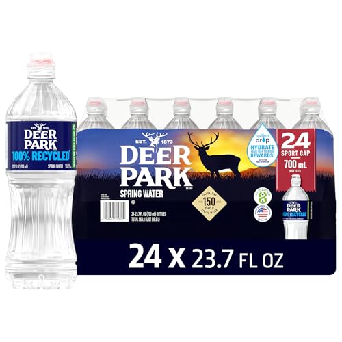 Deer Park Spring Water, 24 Pack - Crisp Refreshing Taste – 23.7 Fl Oz Sports Bottle with Flip Cap