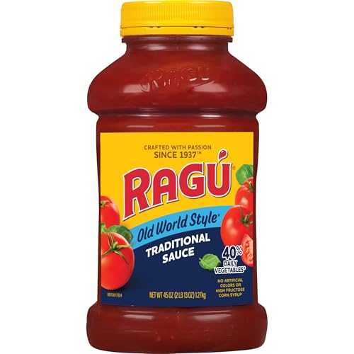 Ragu Old World Style Traditional Sauce, Made with Olive Oil, Perfect for Italian Style Meals at Home, 45 OZ