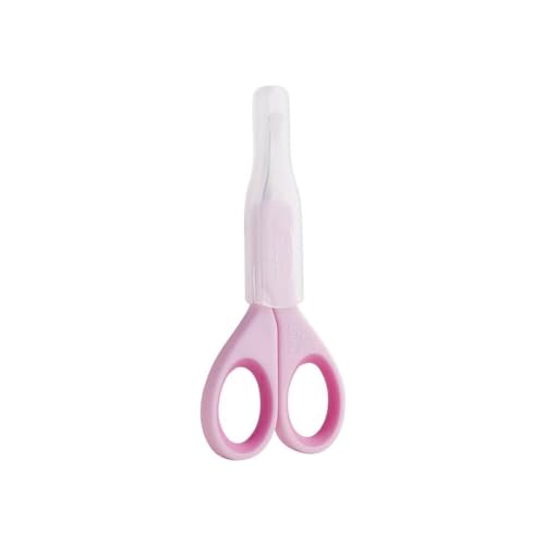 (-43%) Chicco Nagelschere für Babys und Kinder, Edelstahl-Babyschere mit gebogenen Klingen und abgerundeten Spitzen, Schutzhülle, rutschfester Gummigriff - Babyzubehör für Neugeborene ab 0 Monaten, Rosa, 1 Stück (1er Pack)