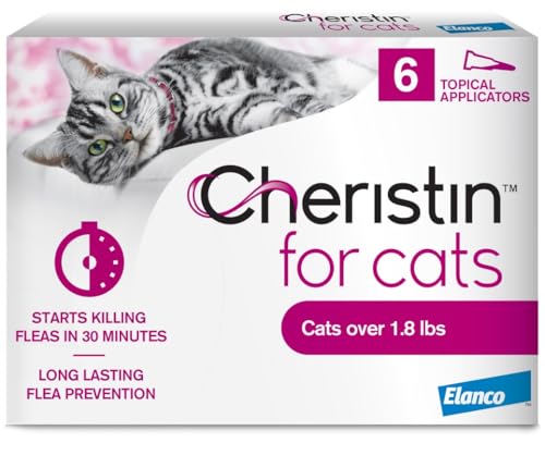 Cheristin Flea Treatment & Prevention for Cats | Fast acting topical flea treatment for cats over 1.8 lbs | 6 Count