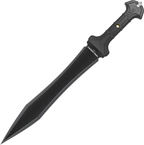 Combat Commander Gladiator Sword | Full-Tang Gladius Sword | 16 5/8" Razor Sharp Blade | 1060 High Carbon Steel Roman Sword Real | TPR Rubberized Handle | Reinforced Nylon Sheath | 24" Length
