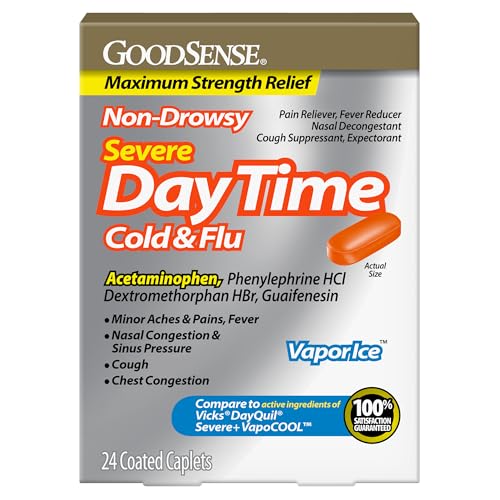 GoodSense 24-Count Daytime Severe Cold & Flu Relief Caplets for $7.30 w/ Subscribe & Save + free shipping w/ Prime
