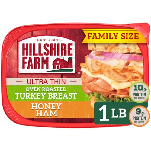 Hillshire Farm Ultra Thin Sliced Deli Meat, Oven Roasted Turkey Breast and Honey Ham, 16 oz