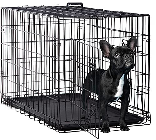 BestPet Large Dog Crate Metal Wire Double-Door Folding, 24"