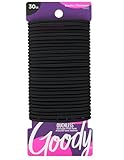 Goody Ouchless Hair Elastics - No Pull, No Breakage, Tangle-Free Hold for Thick, Curly, Coily & Textured Hair - 30 Count, Black, Long-Lasting Ponytail Holders for Women & Men