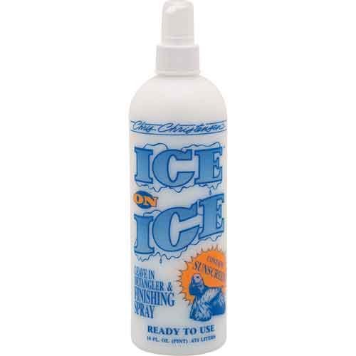 Chris Christensen Ice on Ice Detangler and Finishing Dog Spray, Groom Like a Professional, Ready to Use, Helps Brush/Comb Glide Through Coat, Conditions, No Residue, All Coat Types, Made in USA, 16 oz