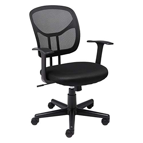 Amazon Basics Breathable Mesh Mid-Back Office Desk Chair with Armrests, Lumbar Support, 360-Degree Swivel, Adj