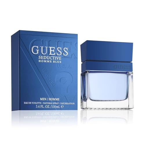 GUESS Fragrance Seductive Homme Blue Eau De Toilette Spray for Men, 3.4 fl oz