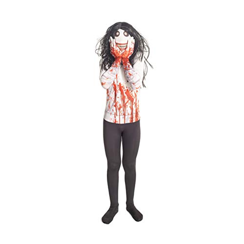 Morphsuits Jeff The Killer Urban Legends Kids Costume, Black/White - size Large 4'-4'6 (120cm-137cm)