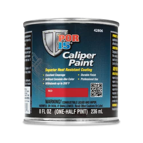 POR-15 Red Caliper Paint - 8 fl. Oz.- Superior Heat Resistant Coating - High Temperature Brake Caliper Paint
