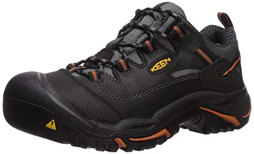 KEEN Utility Men's Braddock Low Height Steel Toe Work Shoes, Black/Bossa Nova, 10
